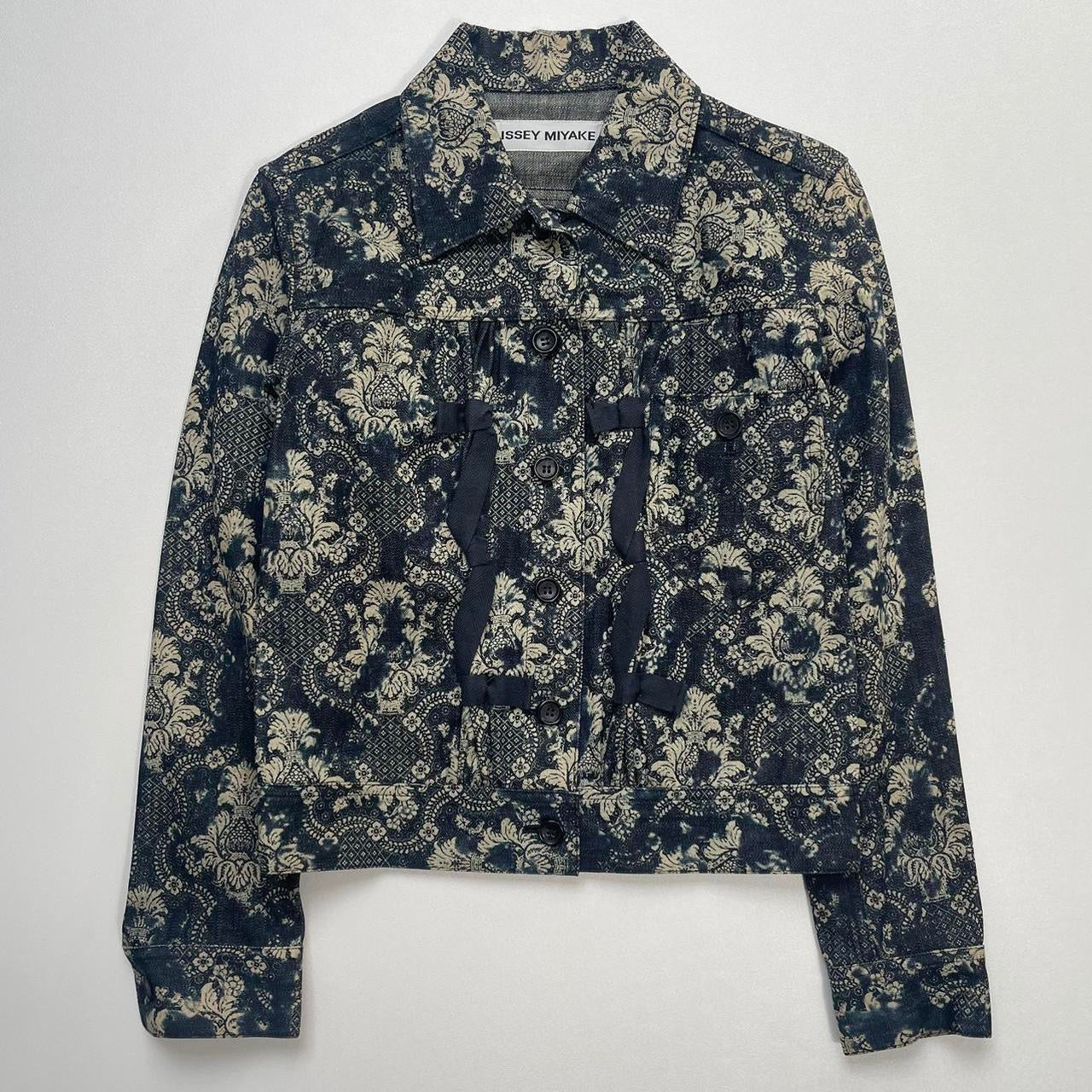f/w2003 Issey Miyake floral tapestry denim jacket