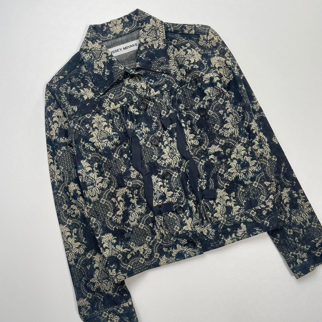 f/w2003 Issey Miyake floral tapestry denim jacket