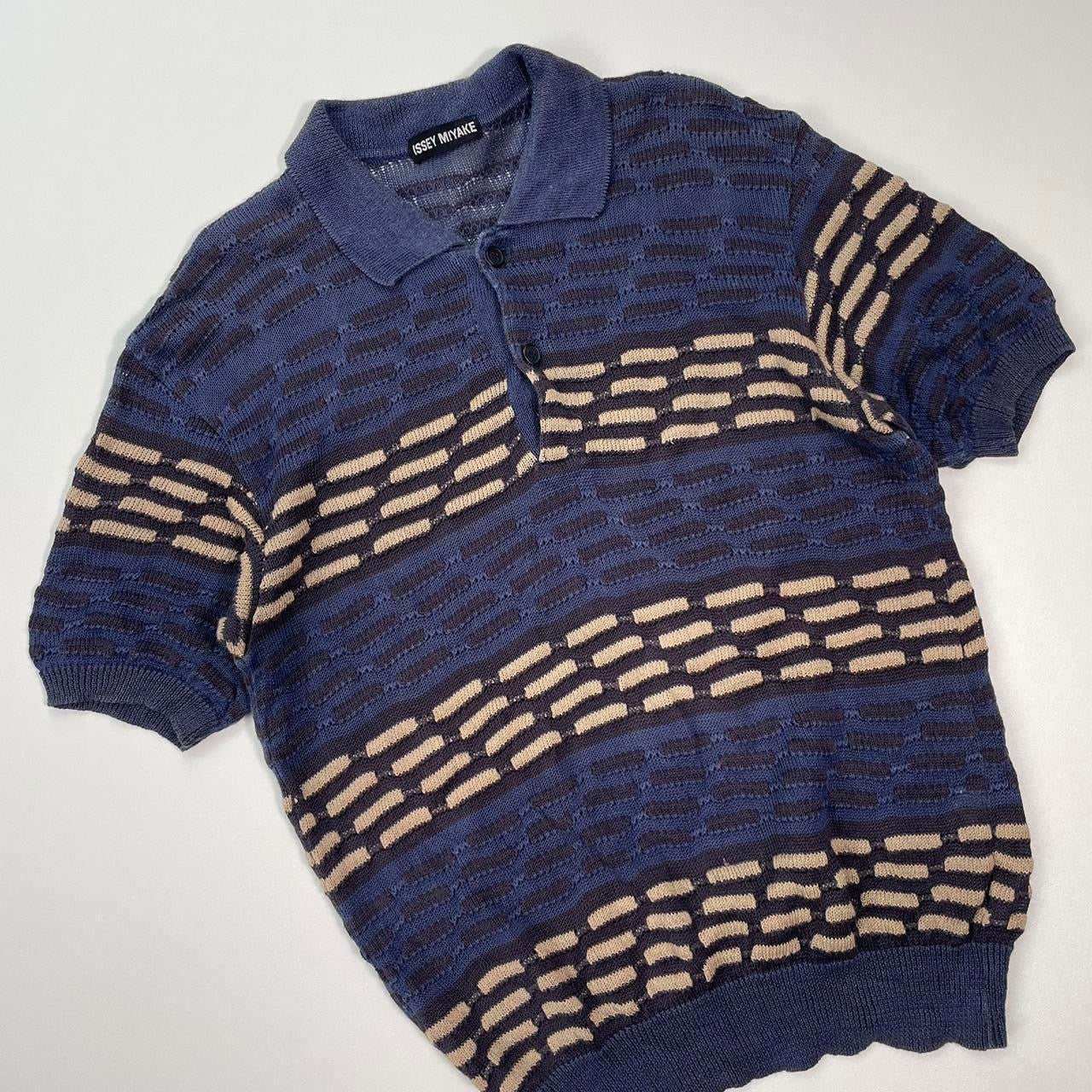 90s Issey Miyake 3d knit polo shirt