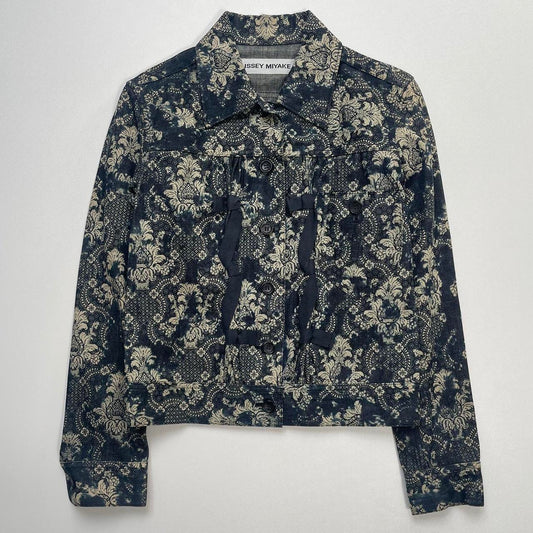 f/w2003 Issey Miyake floral tapestry denim jacket