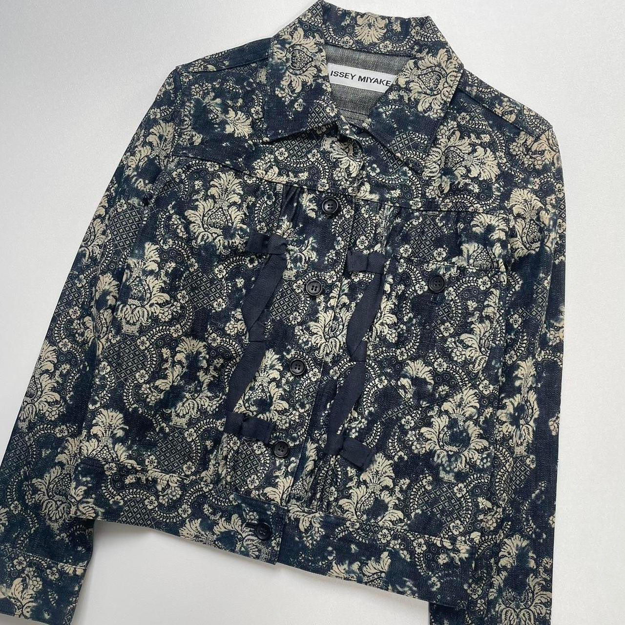 f/w2003 Issey Miyake floral tapestry denim jacket