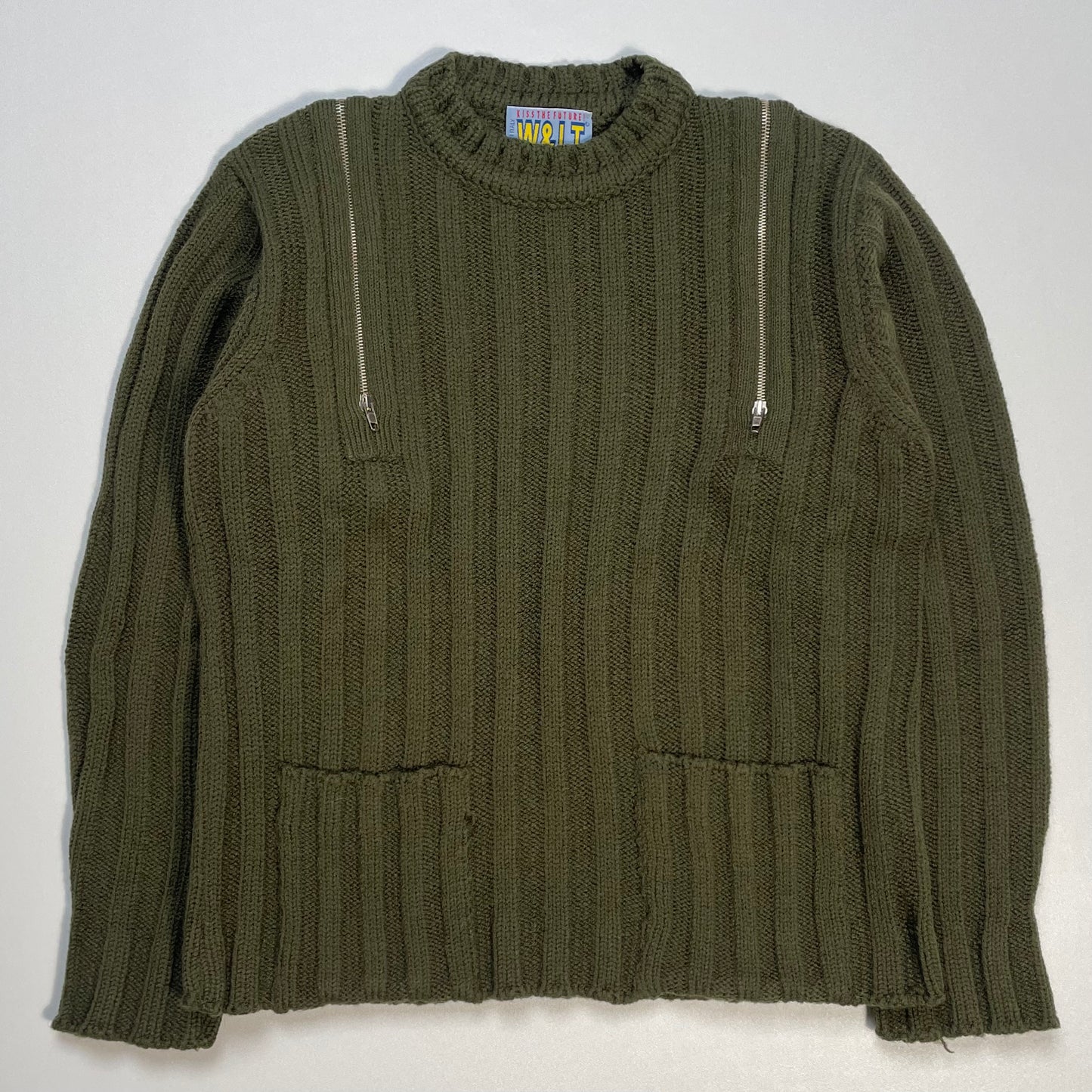 f/w1998 W&LT thick ribbed zip sweater