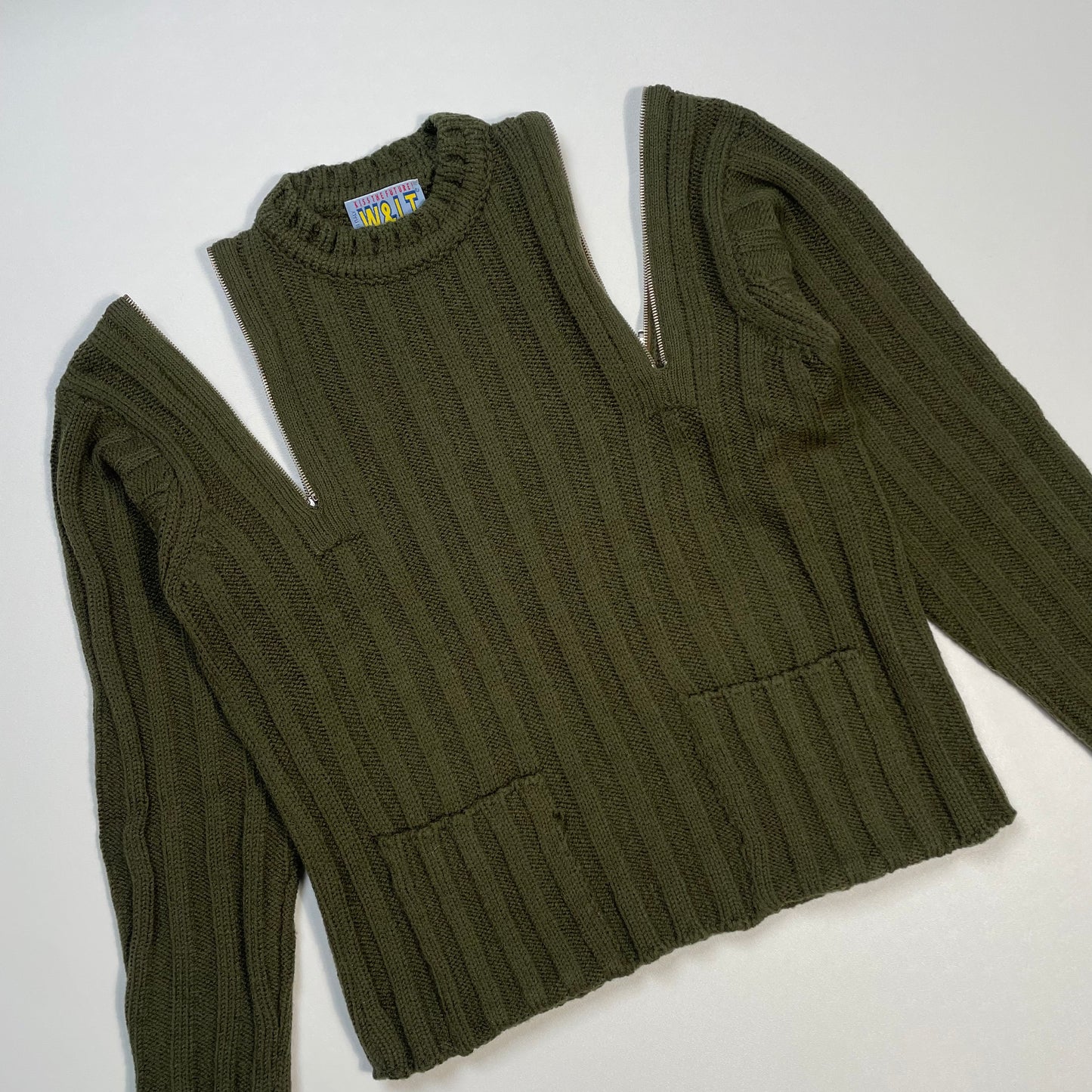 f/w1998 W&LT thick ribbed zip sweater