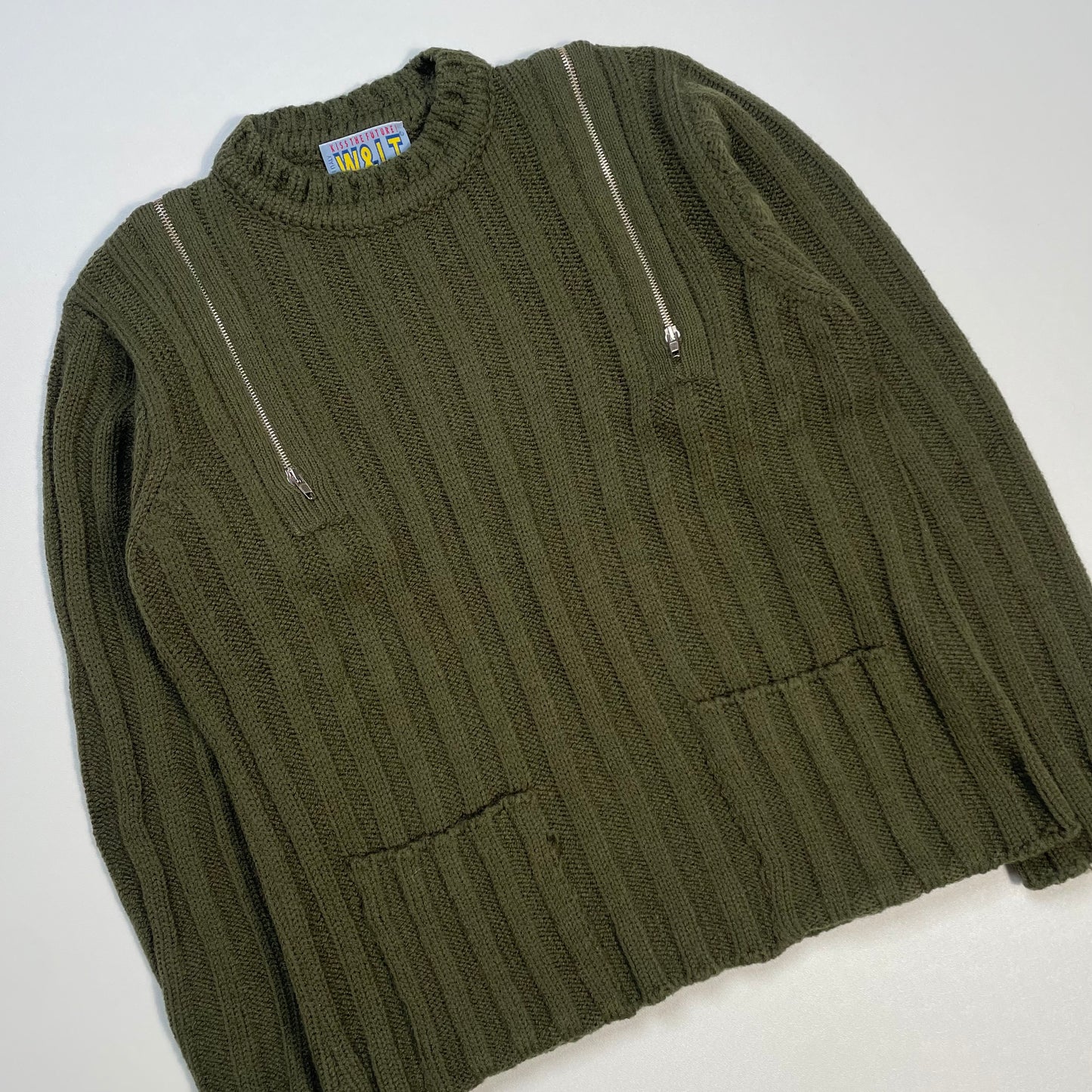 f/w1998 W&LT thick ribbed zip sweater