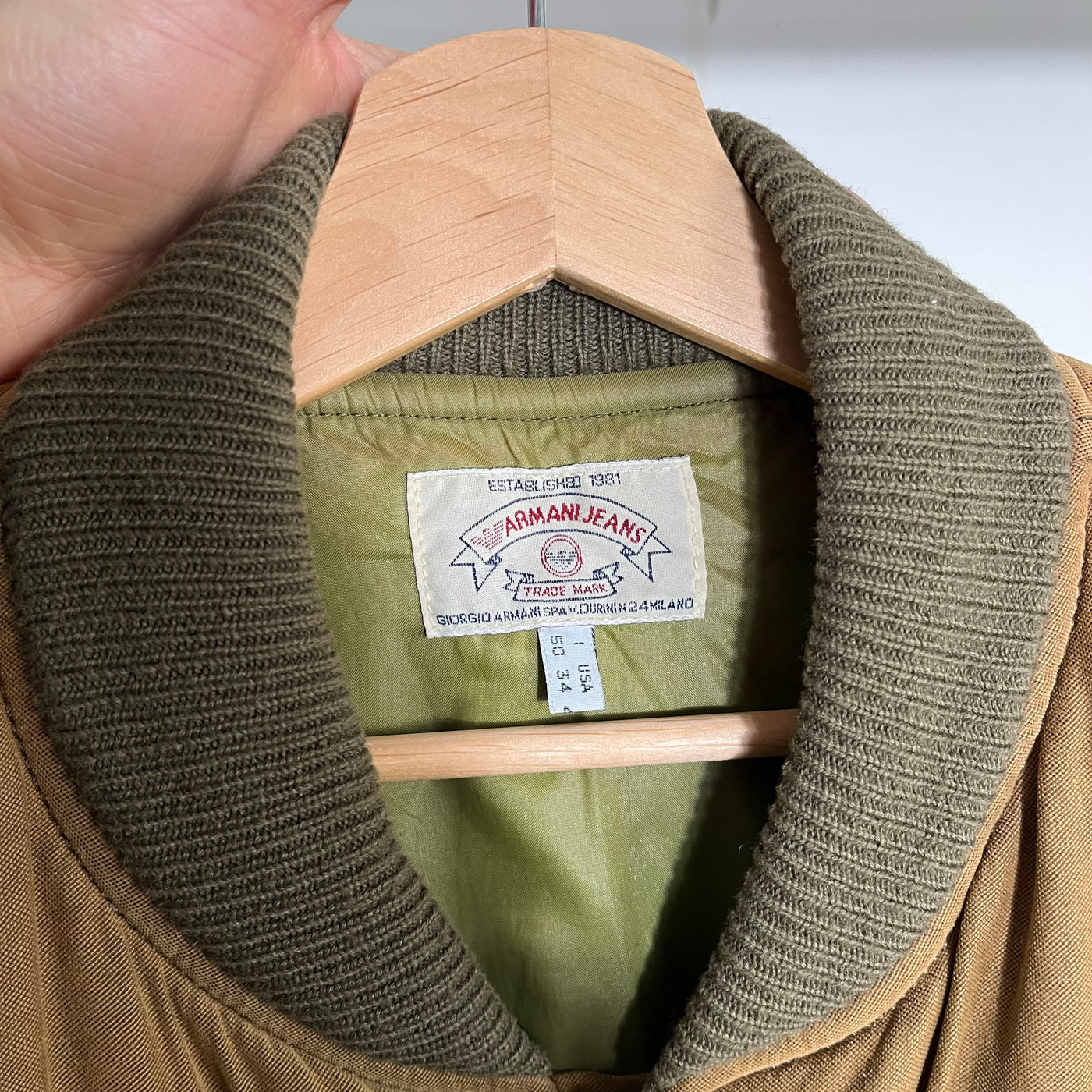 Armani rope closure bomber jacket