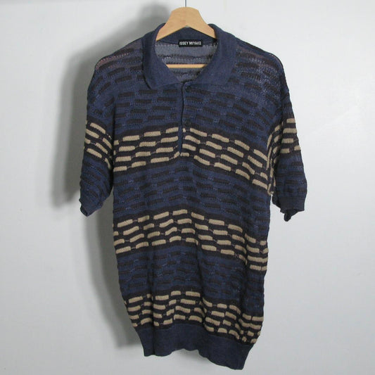 90s Issey Miyake 3d knit polo shirt
