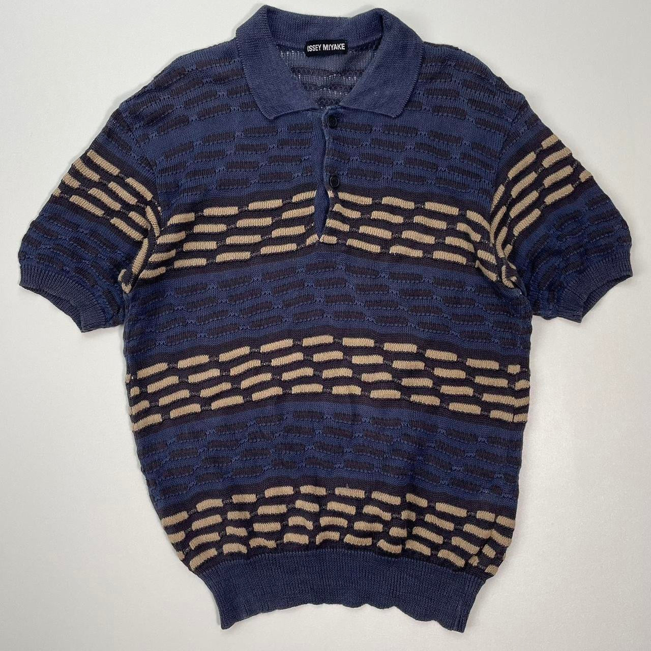 90s Issey Miyake 3d knit polo shirt
