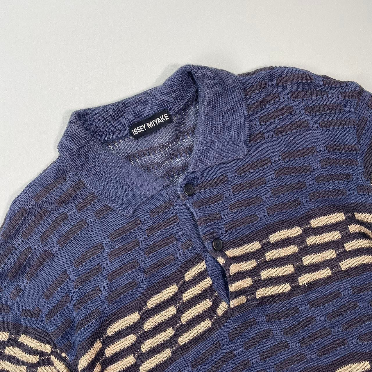 90s Issey Miyake 3d knit polo shirt