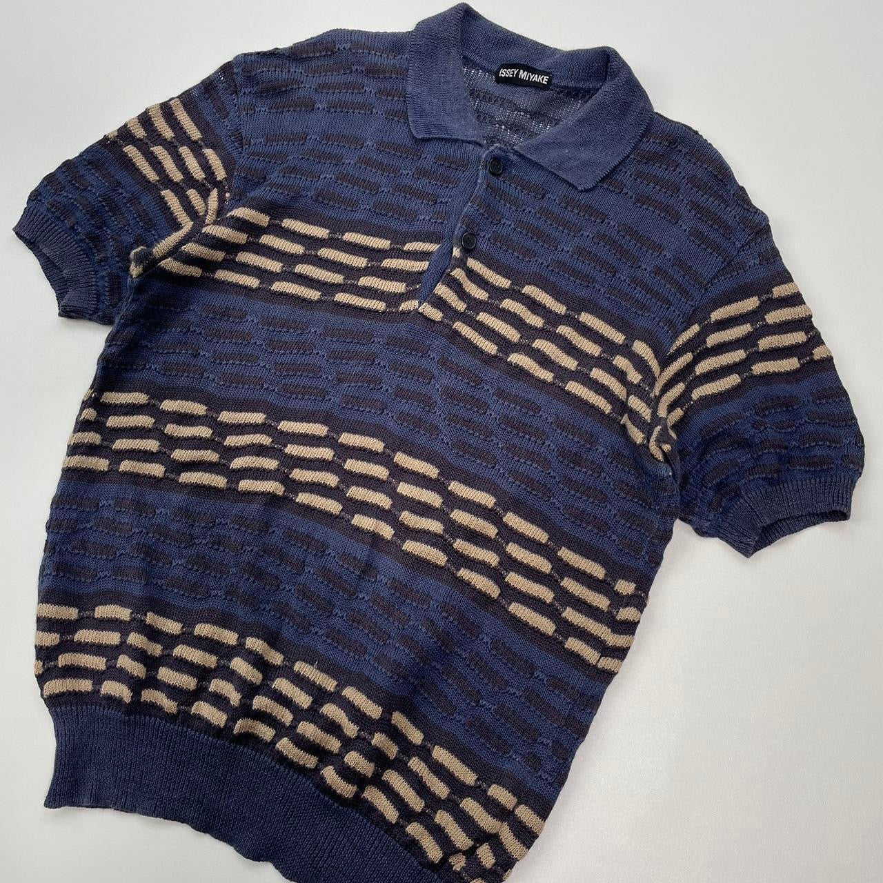 90s Issey Miyake 3d knit polo shirt