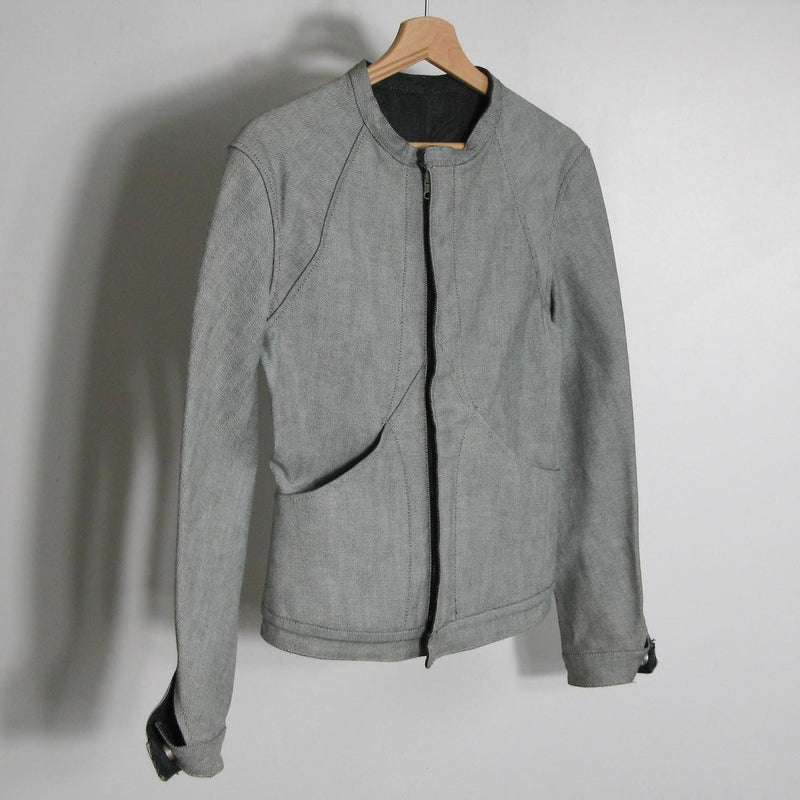 THREEasFOUR reversible denim articulated jacket