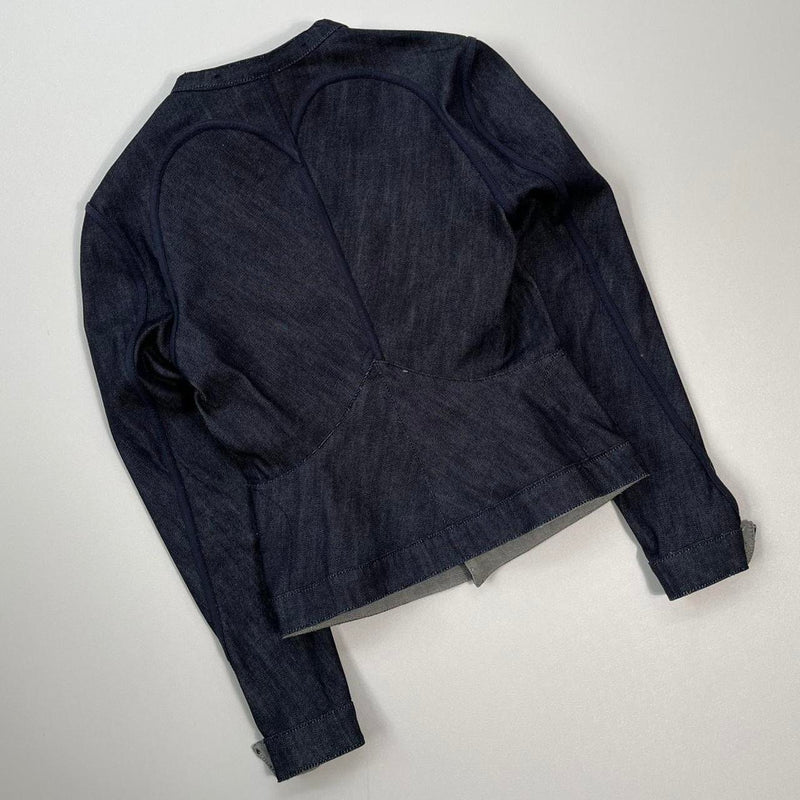 THREEasFOUR reversible denim articulated jacket