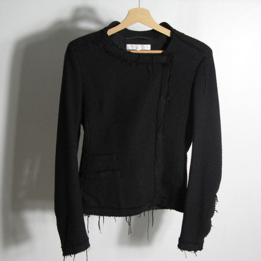 f/w2002 Veronique Branquinho fraying asymmetric jacket