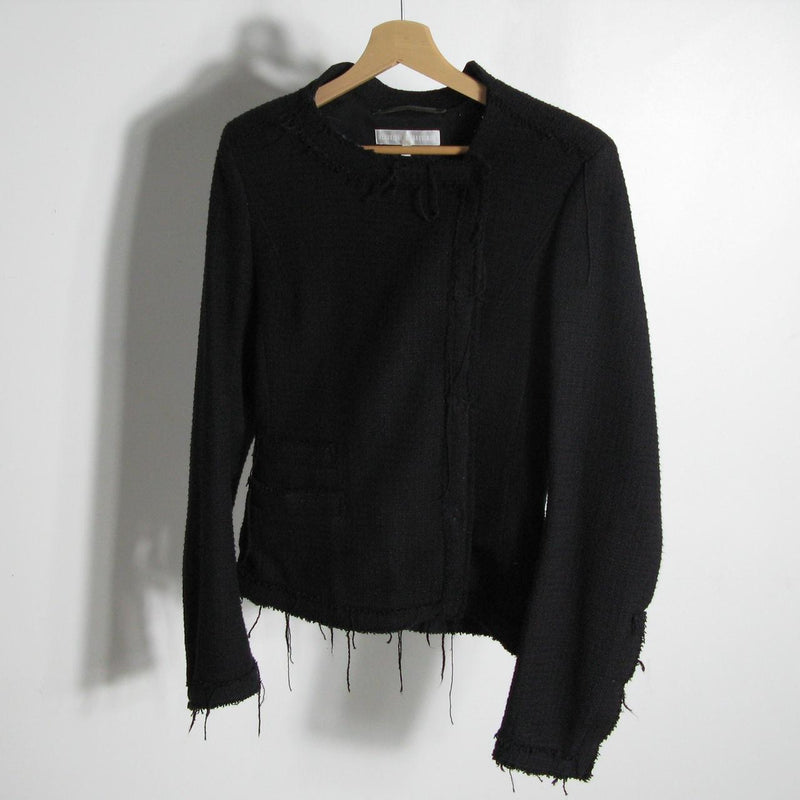 f/w2002 Veronique Branquinho fraying asymmetric jacket