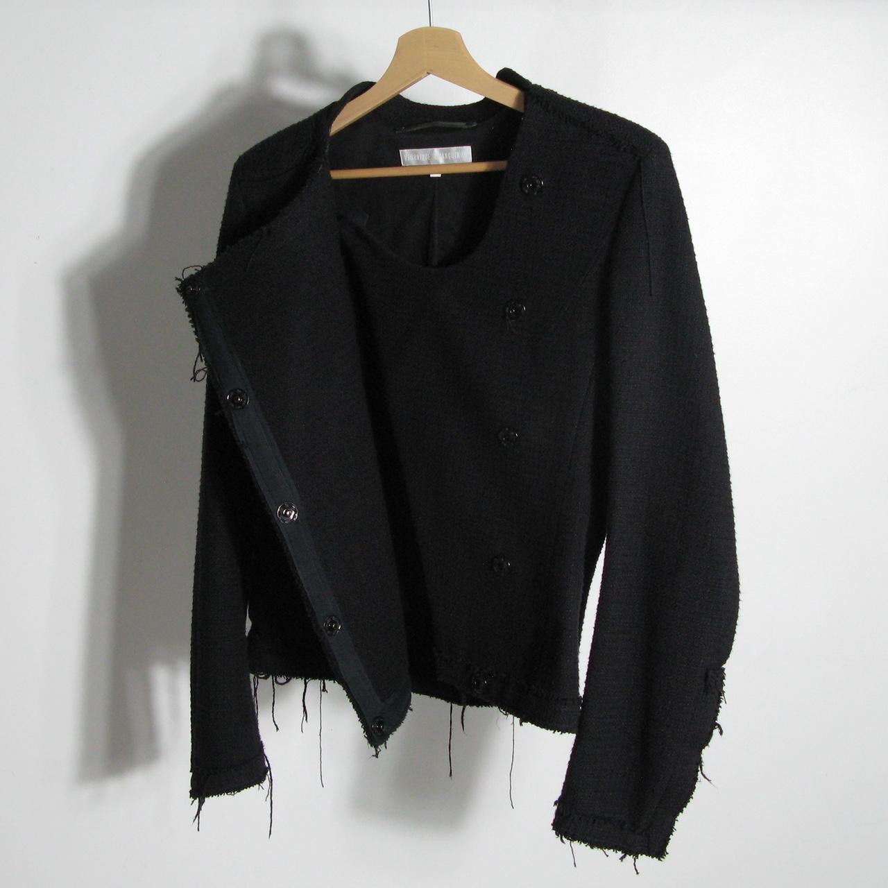 f/w2002 Veronique Branquinho fraying asymmetric jacket
