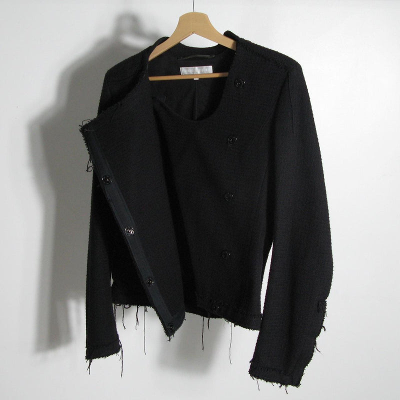 f/w2002 Veronique Branquinho fraying asymmetric jacket