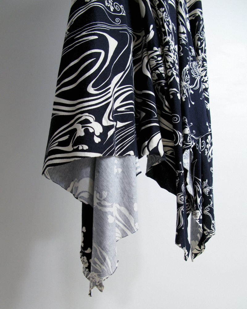 s/s2004 Issey Miyake butterfly tattoo print asymmetric skirt