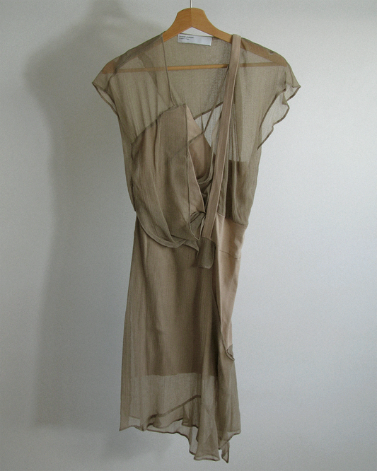 s/s2003 Hussein Chalayan ‘Manifest Destiny’ deconstructed sheer dress