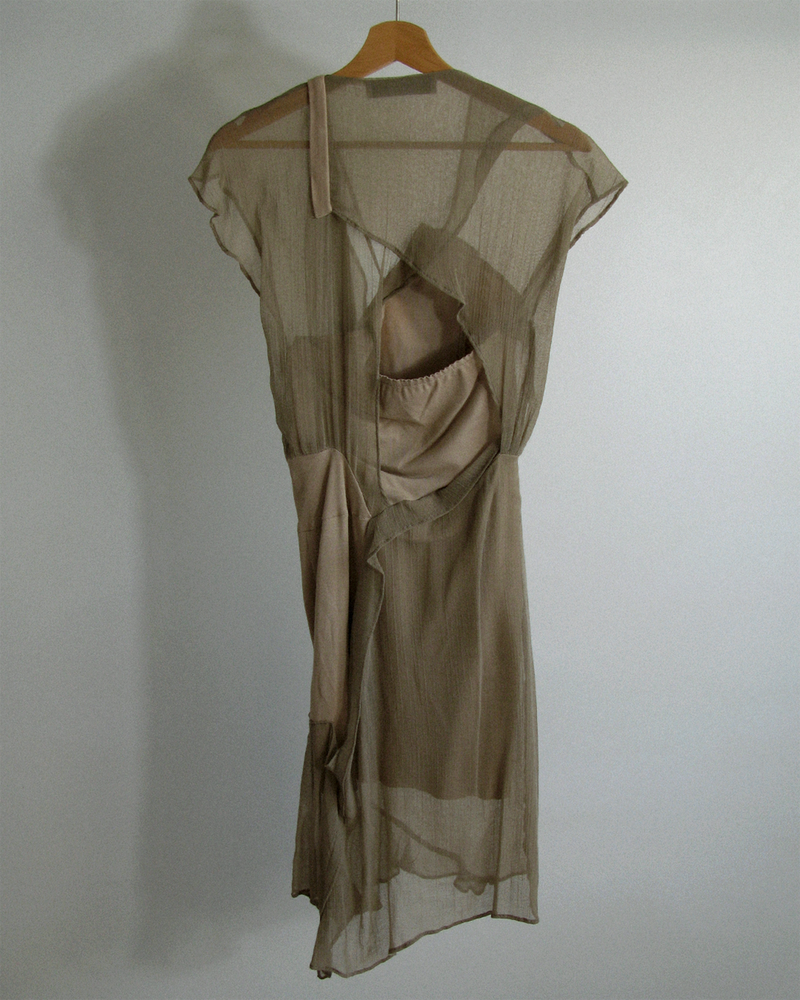 s/s2003 Hussein Chalayan ‘Manifest Destiny’ deconstructed sheer dress