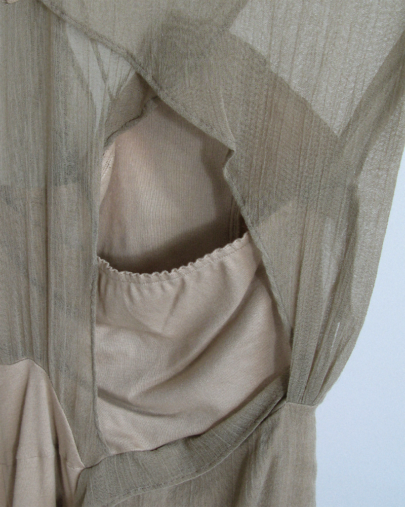 s/s2003 Hussein Chalayan ‘Manifest Destiny’ deconstructed sheer dress