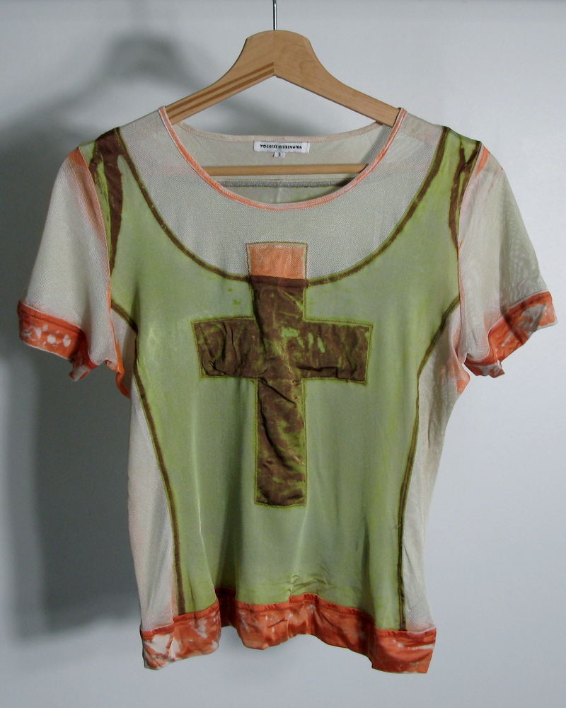 s/s2004 Yoshiki Hishinuma mixed fabric top