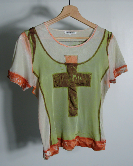 s/s2004 Yoshiki Hishinuma mixed fabric top